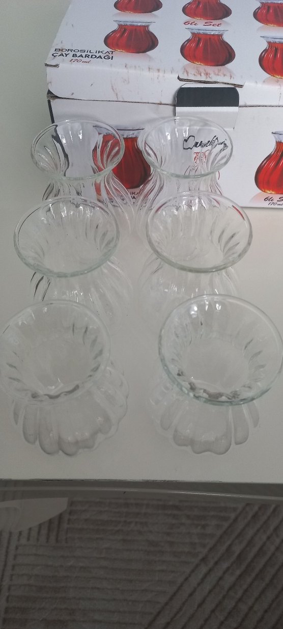 Şeffaf Dalgalı Cam bardak - Görsel 3