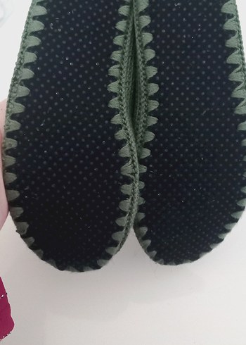 yeşil Örgü Kadın Ev Terliği - Görsel 3