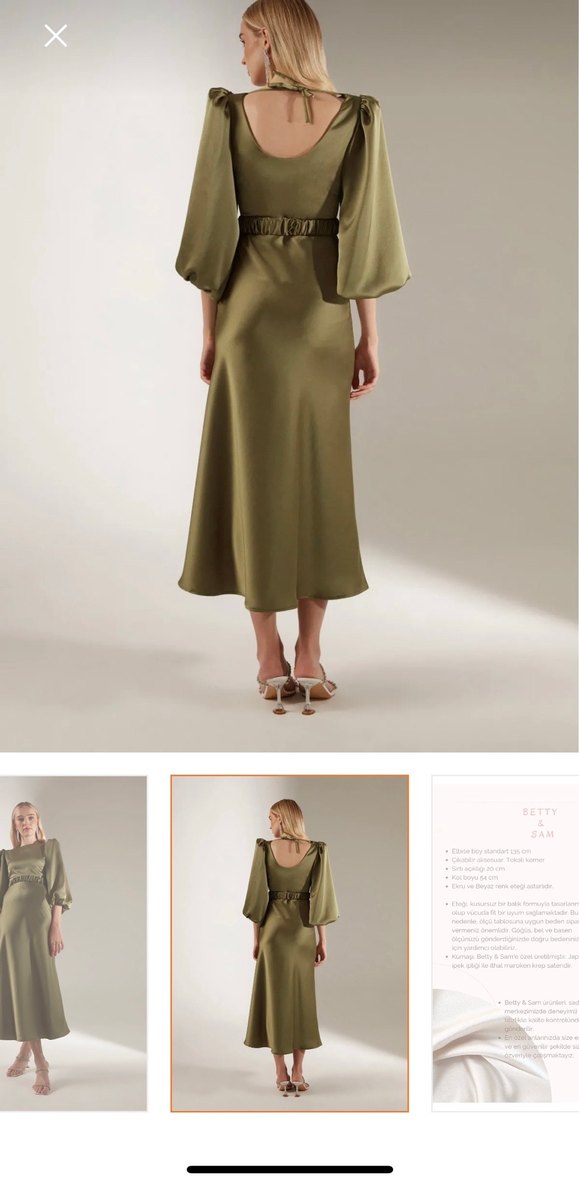 Heleny özel tasarım haki nişan elbisesi - Görsel 4