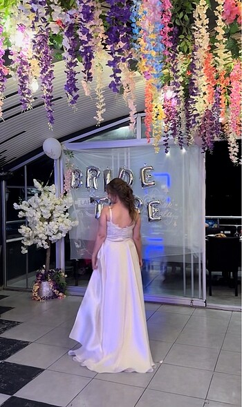 38 Beden Beyaz Elbise Pelerinli Bride Elbise
