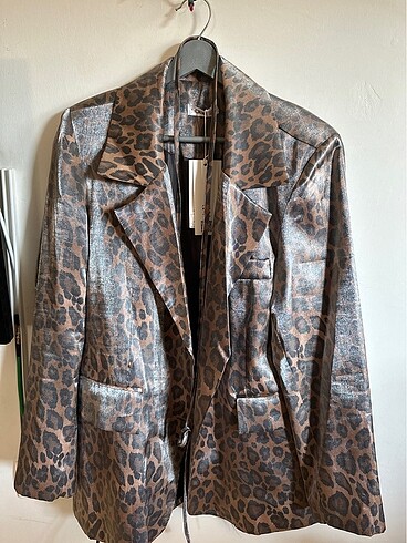 Leopar blazer ceket