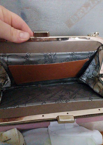 Bej deri abiye çanta - Görsel 3