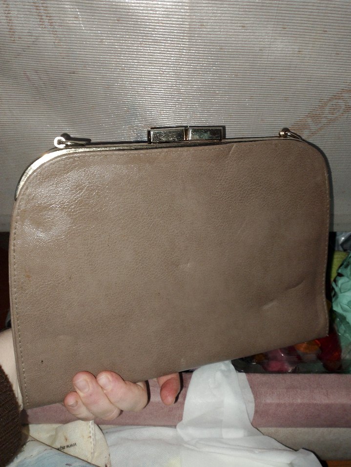 Bej deri abiye çanta - Görsel 2