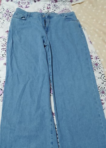 Kadın Mavi Bol Kesim Midi Kot Pantolon - Görsel 5