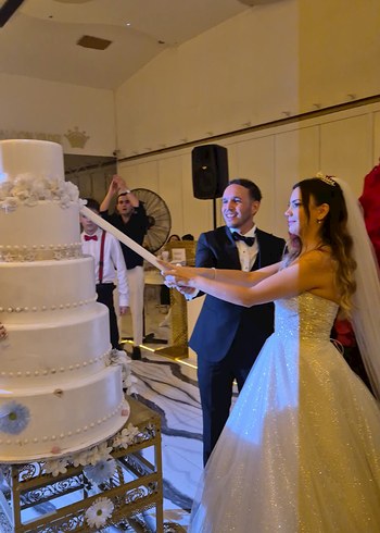 36 Beden beyaz Renk Modern Klasik Straplez A Kesim Gelinlik