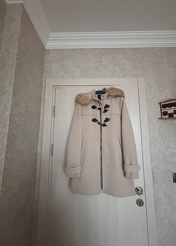 Kürklü Bej Midi Kaban - Görsel 2