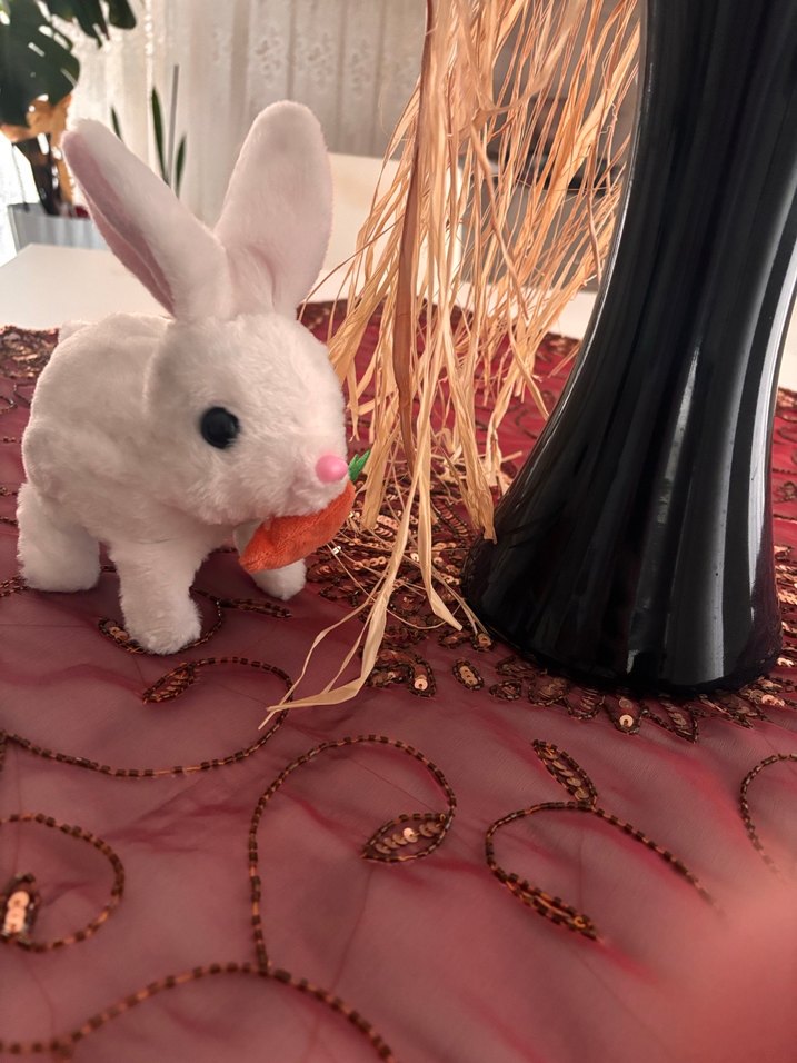 Beyaz Peluş Tavşan Oyuncak - Görsel 2