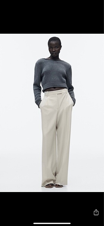 Zara Pantolon Krem Rengi