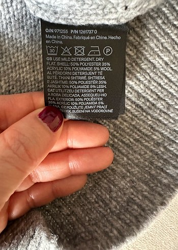 H&M Gri Nakışlı Örgü Kadın Kazak - Görsel 4