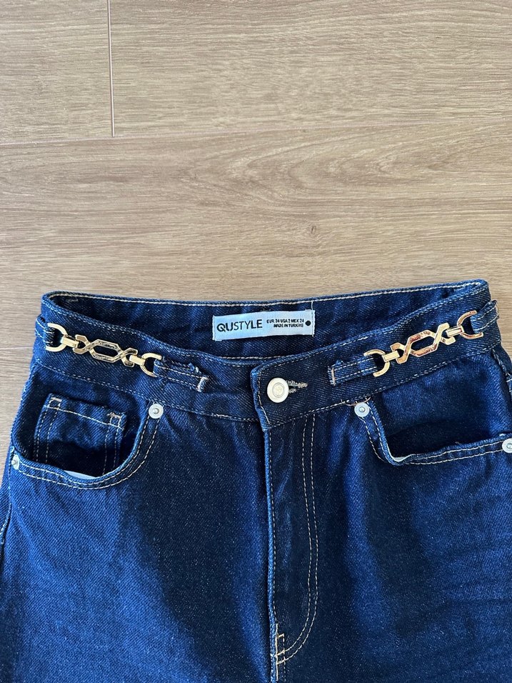 Qustyle Lacivert Kadın Denim Pantolon - Görsel 3