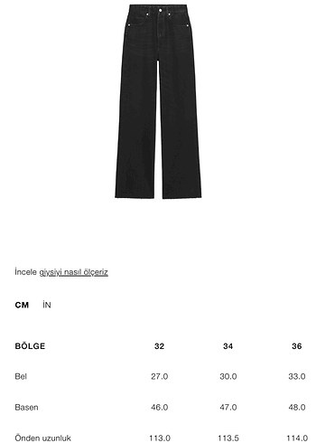 Zara Yüksek Bel Siyah Geniş Paça Kadın Jean - Görsel 5
