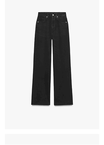 Zara Yüksek Bel Siyah Geniş Paça Kadın Jean - Görsel 3