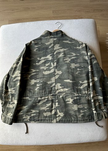 Gri Kamuflaj Düğmeli Kadın Ceket - Görsel 4