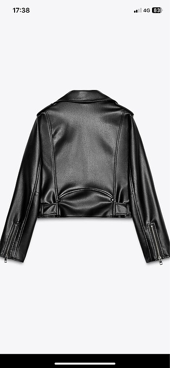 Zara ETİKETLİ ZARA CROP DERİ CEKET