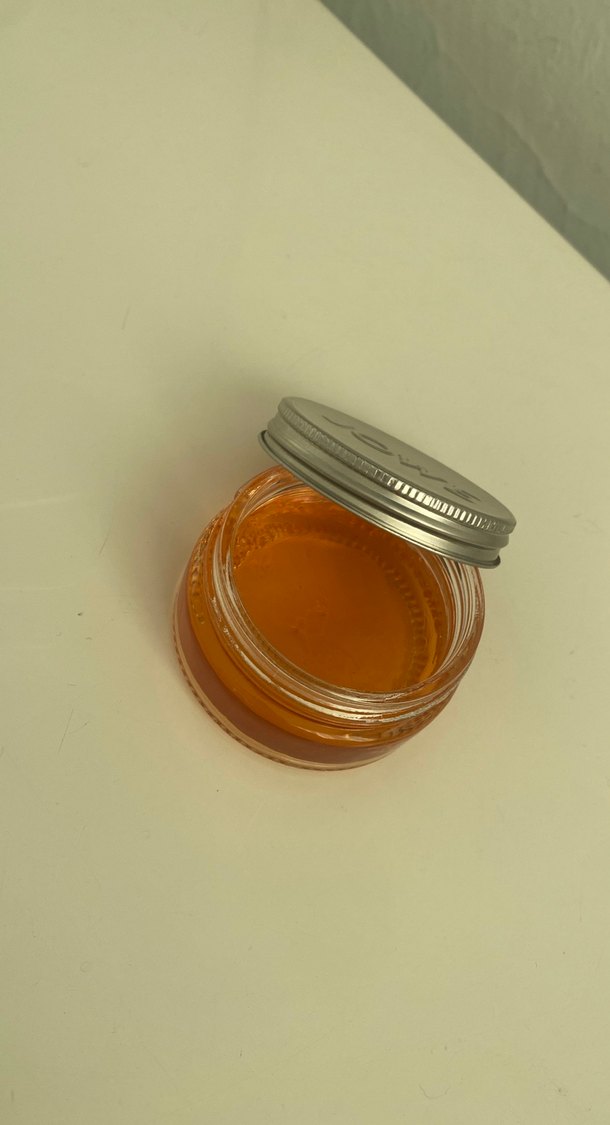 Parlak Turuncu Makyaj Fırçası ve Kavanoz - Görsel 3