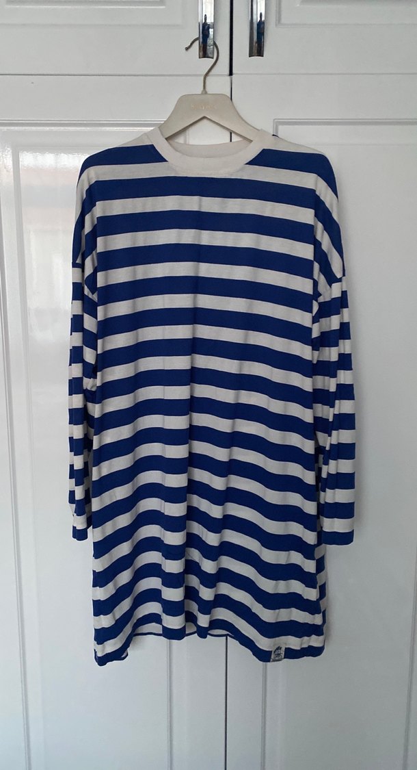 Mavi Çizgili  Tişörtü, Uzun Kollu - Görsel 2