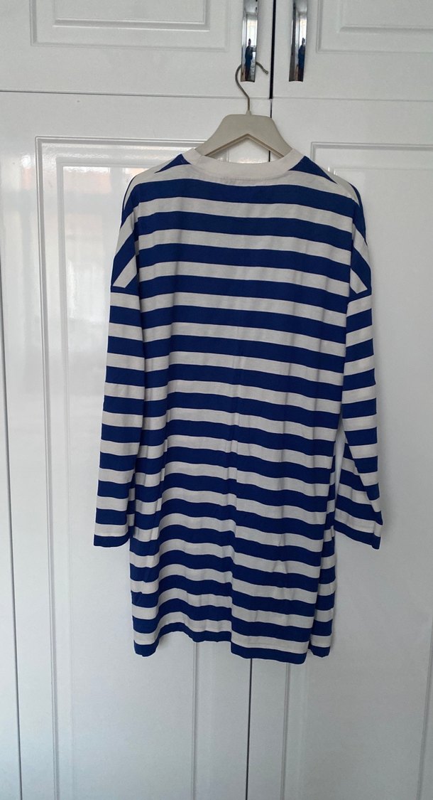 Mavi Çizgili  Tişörtü, Uzun Kollu - Görsel 4