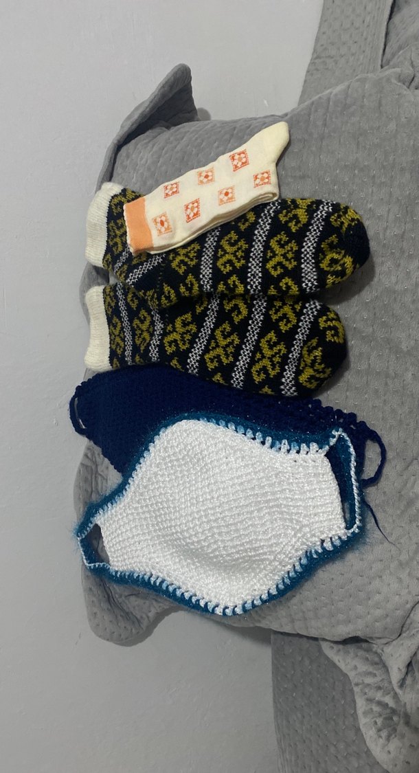 El Örgüsü Çorap ve Maske Seti - Görsel 2