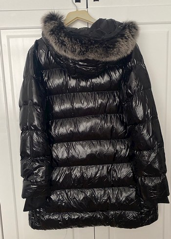 Kürk Detaylı Siyah Kadın Kışlık Mont - Görsel 2