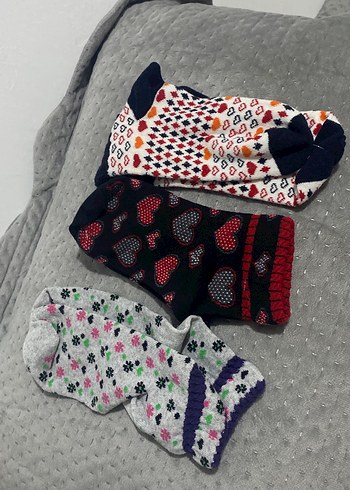 Renkli Desenli Kız Çorapları Seti - Görsel 3