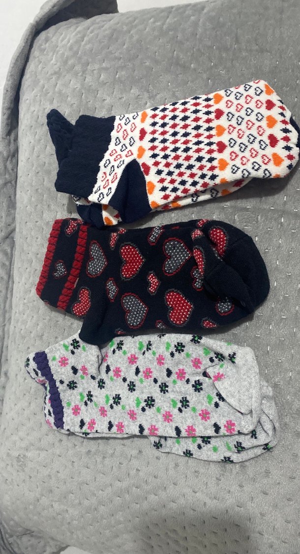 Renkli Desenli Kız Çorapları Seti - Görsel 2