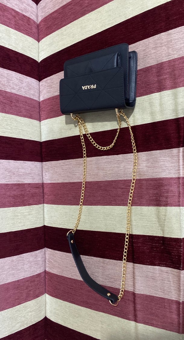 Zincir Detaylı Siyah Deri Kadın Çanta - Görsel 4