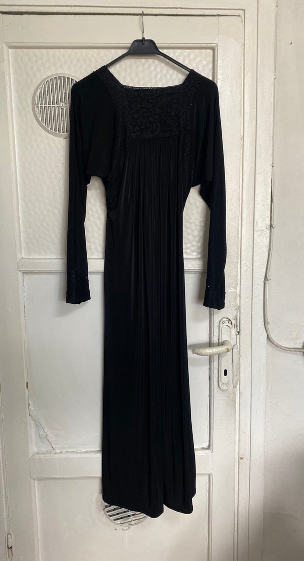 Siyah Uzun Kollu Salaş Kadın Elbise - Görsel 3