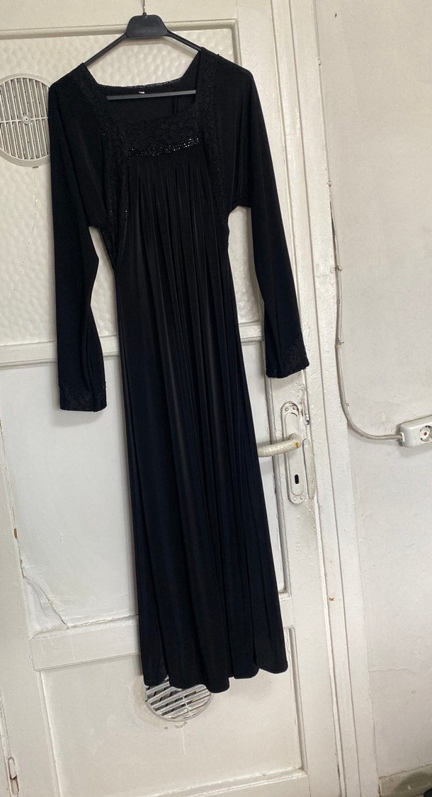 Siyah Uzun Kollu Salaş Kadın Elbise - Görsel 2