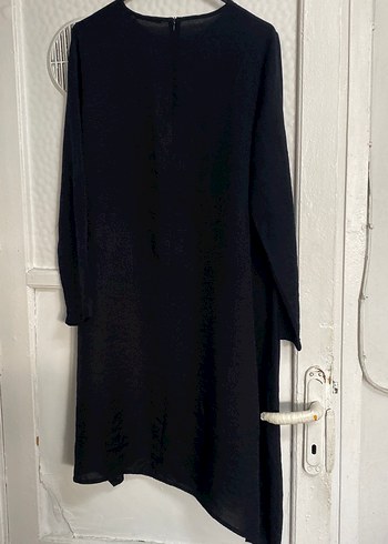 Kadın Siyah Uzun Keten Tunik - Görsel 3