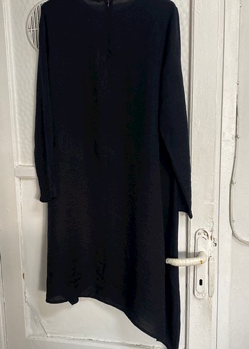 Kadın Siyah Uzun Keten Tunik - Görsel 4