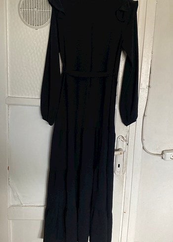 Siyah Uzun Gömlek Yaka Kadın Elbise beyza - Görsel 3