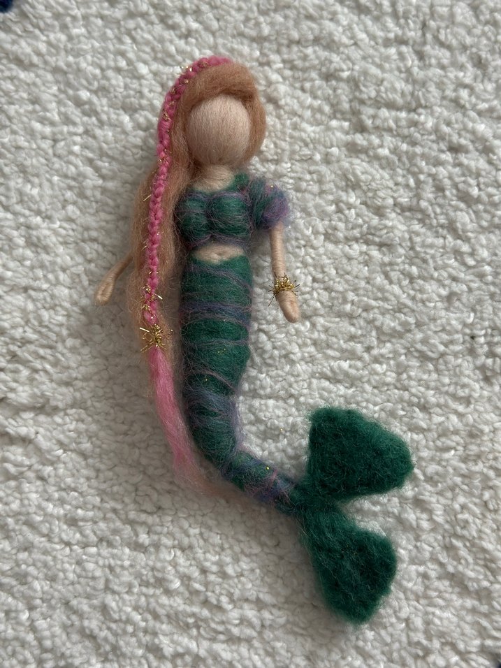 Renkli Yün Deniz Kızı Bebek - Görsel 2