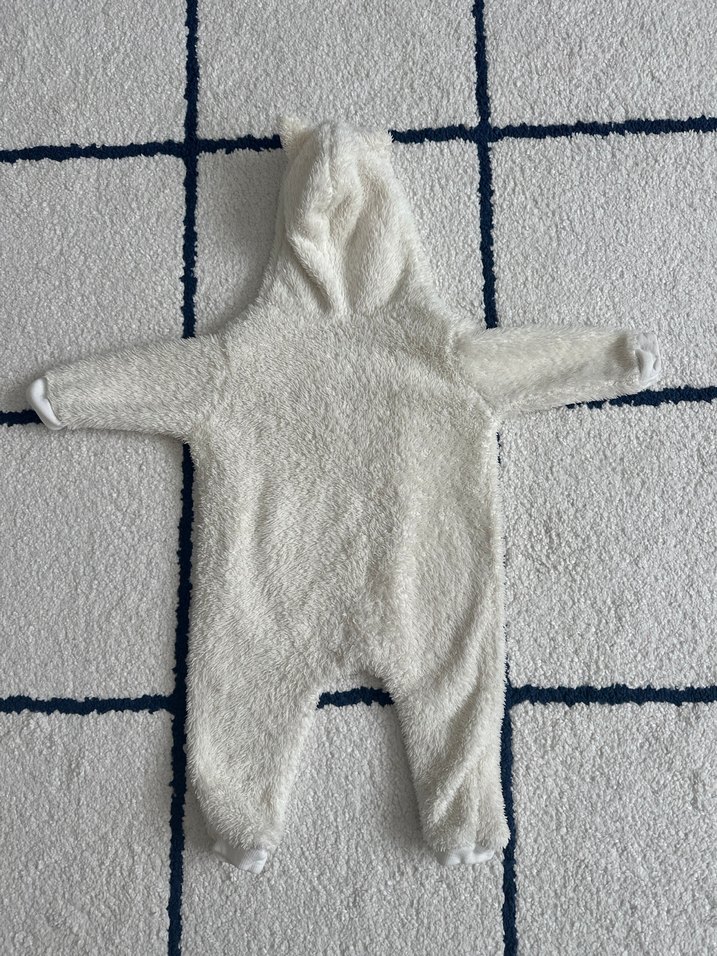 Beyaz Kürklü Bebek Tulumu - Görsel 2