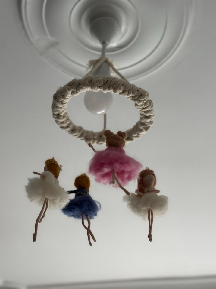 Renkli Tüylü Balerin Bebekler Dönence/Avize - Görsel 3