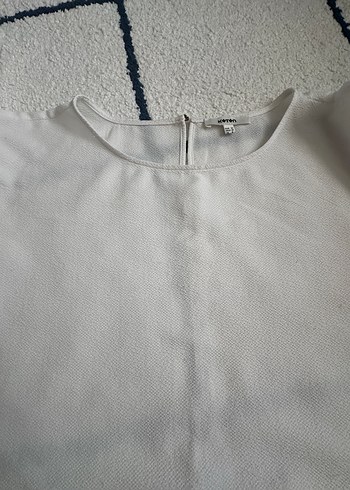 Beyaz Nakışlı Kısa Kollu Kadın Bluz - Görsel 5