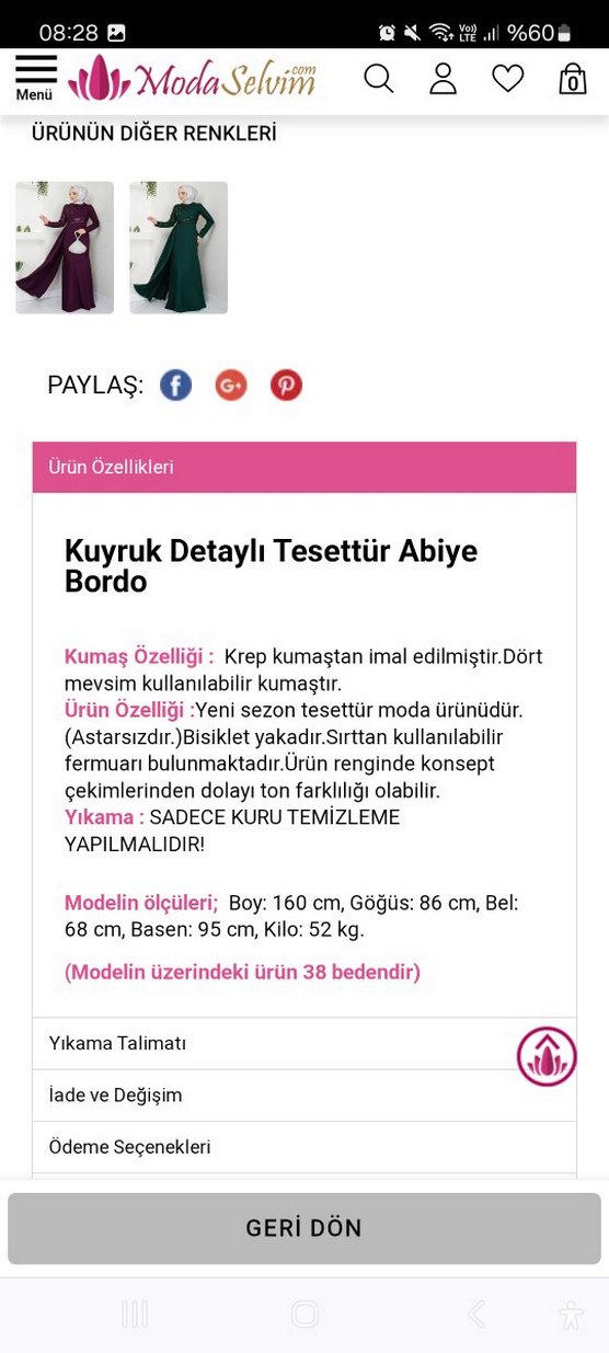 Bordo İşlemeli Uzun Abiye Elbise 38 Beden - Görsel 2