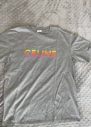 m Beden Celine gri Baskılı Pamuklu unisex Sweatshirt orijinal