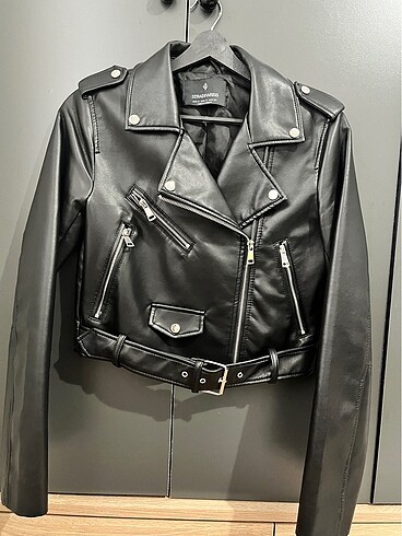 Biker deri ceket