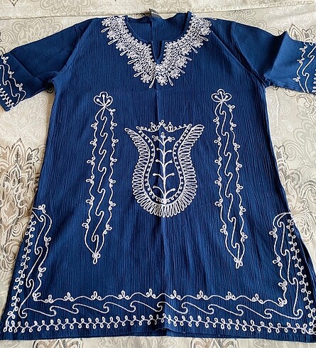 xl Beden 0 COTTON Şık İşlemeli Tunik Elbise