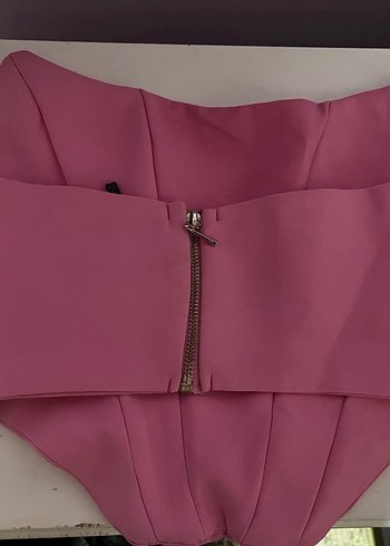 Pilise Detaylı Pembe Mini Bustiyer - Görsel 2