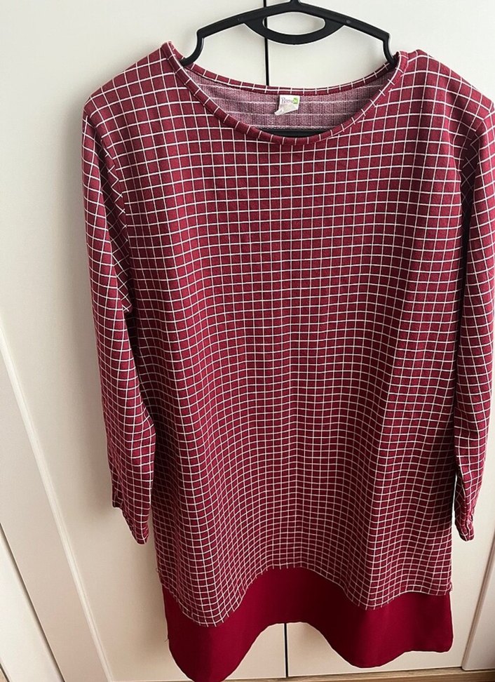 Bordo Kareli Uzun Kollu Tunik - Görsel 2