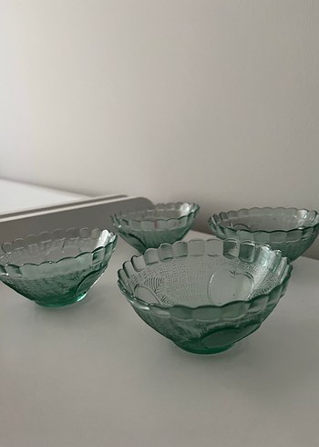 Renkli Yeşil Cam Kase Seti 4lü - Görsel 3