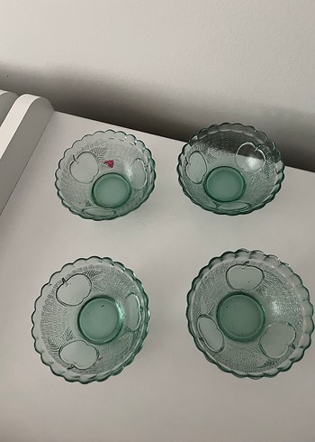 Renkli Yeşil Cam Kase Seti 4lü - Görsel 4