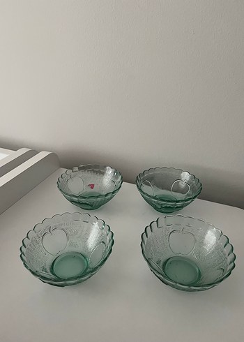 Renkli Yeşil Cam Kase Seti 4lü - Görsel 2