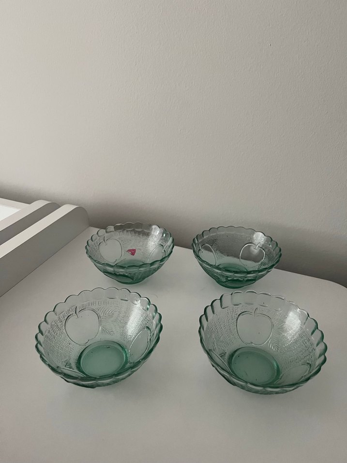 Renkli Yeşil Cam Kase Seti 4lü - Görsel 2