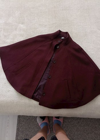 H&M Bordo Düğmeli Kadın Midi Panço