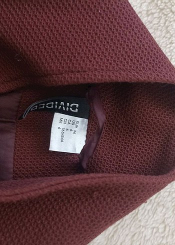 s Beden bordo Renk H&M Bordo Düğmeli Kadın Midi Panço