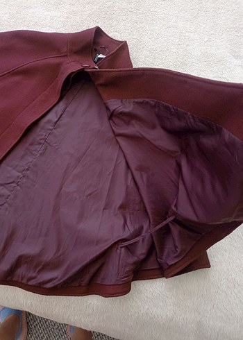 Zara H&M Bordo Düğmeli Kadın Midi Panço