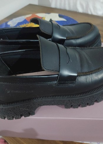 39 Beden Hammerjack Siyah Tokalı Platform Topuklu Kadın Loafer