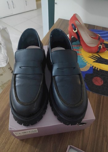 Derimod Hammerjack Siyah Tokalı Platform Topuklu Kadın Loafer